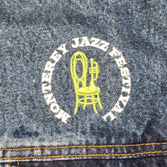 Vintage Monterey Jazz Festival Denim Jacket XL Embroidered Paradise Point - Picture 6 of 10